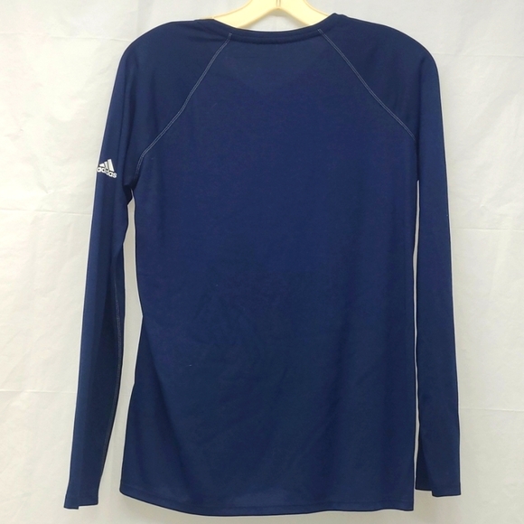 Adidas Climalite UC Davis track Navy long sleeve t-shirt Lightweight Wicking EUC - Picture 5 of 9